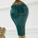 GobekUsa Green Ceramic Table Lamp with European Cloth Cover for Modern Living Room and Bedroom