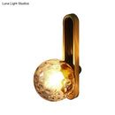 GobekUsa Modern Clear/Cream Glass Orb Wall Light with Brass Mount