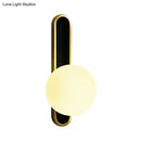 GobekUsa Modern Clear/Cream Glass Orb Wall Light with Brass Mount
