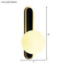 GobekUsa Modern Clear/Cream Glass Orb Wall Light with Brass Mount
