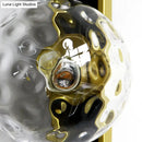 GobekUsa Modern Clear/Cream Glass Orb Wall Light with Brass Mount