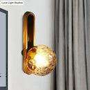 GobekUsa Modern Clear/Cream Glass Orb Wall Light with Brass Mount