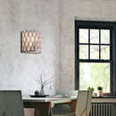 GobekUsa Contemporary Teardrop Crystal Wall Sconce - White Cylinder Shade - Wall Mounted Light