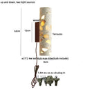 GobekUsa LED Wall Sconce Modern Nordic Wood Canopy Terrazzo Bathroom Mirror Light