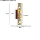 GobekUsa LED Wall Sconce Modern Nordic Wood Canopy Terrazzo Bathroom Mirror Light