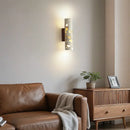 GobekUsa LED Wall Sconce Modern Nordic Wood Canopy Terrazzo Bathroom Mirror Light