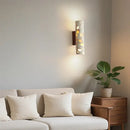 GobekUsa LED Wall Sconce Modern Nordic Wood Canopy Terrazzo Bathroom Mirror Light