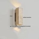 GobekUsa LED Wall Sconce Modern Nordic Wood Canopy Terrazzo Bathroom Mirror Light