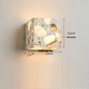 GobekUsa LED Wall Light Fixture Bedroom Balcony Hallway Waterproof Square Terrazzo Bedside Lamp