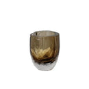 GobekUsa Brown Glazed Glass Vase Hammer Cut Decorative Handicraft Flower Arrangement Ornaments