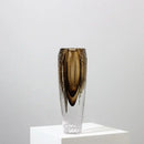 GobekUsa Brown Glazed Glass Vase Hammer Cut Decorative Handicraft Flower Arrangement Ornaments