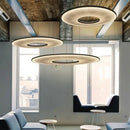 GobekUsa Dix Heures Round Fabric LED Pendant Light for Parlor, Hotel, and Dining Room