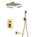 GobekUsa Gold Rain Shower Bath Faucet Wall Mounted Shower Set