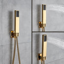 GobekUsa Gold Rain Shower Bath Faucet Wall Mounted Shower Set