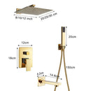 GobekUsa Gold Rain Shower Bath Faucet Wall Mounted Shower Set