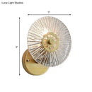 GobekUsa Modern Textured Wall Lamp with Clear Crystal and Metallic Finish in Gold