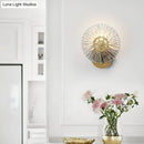 GobekUsa Modern Textured Wall Lamp with Clear Crystal and Metallic Finish in Gold