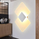 GobekUsa Modern LED Acrylic Wall Lamp: Textured Silver/Black Rhombus Sconce Light with Remote Control