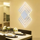 GobekUsa Modern LED Acrylic Wall Lamp: Textured Silver/Black Rhombus Sconce Light with Remote Control