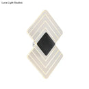 GobekUsa Modern LED Acrylic Wall Lamp: Textured Silver/Black Rhombus Sconce Light with Remote Control
