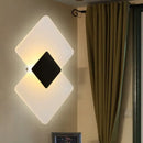 GobekUsa Modern LED Acrylic Wall Lamp: Textured Silver/Black Rhombus Sconce Light with Remote Control