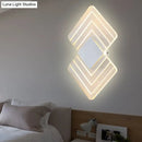 GobekUsa Modern LED Acrylic Wall Lamp: Textured Silver/Black Rhombus Sconce Light with Remote Control