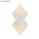 GobekUsa Modern LED Acrylic Wall Lamp: Textured Silver/Black Rhombus Sconce Light with Remote Control