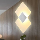 GobekUsa Modern LED Acrylic Wall Lamp: Textured Silver/Black Rhombus Sconce Light with Remote Control