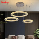 GobekUsa Crystal LED Chandeliers: Modern Pendant Light for Living Room.