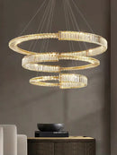 GobekUsa Crystal Gold Ring LED Chandelier for Minimalist Luxury Home Decor