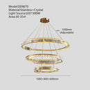 GobekUsa Crystal Gold Ring LED Chandelier for Minimalist Luxury Home Decor
