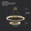 GobekUsa Crystal Gold Ring LED Chandelier for Minimalist Luxury Home Decor
