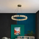 GobekUsa Golden LED Ring Chandelier for Modern Luxury Living and Dining Spaces