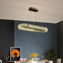GobekUsa Golden LED Ring Chandelier for Modern Luxury Living and Dining Spaces