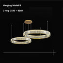 GobekUsa Crystal LED Chandelier: Modern Steel Pendant Lighting for Luxurious Foyer Decor