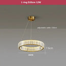 GobekUsa Crystal LED Chandelier: Modern Steel Pendant Lighting for Luxurious Foyer Decor