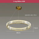 GobekUsa Crystal LED Chandelier: Modern Steel Pendant Lighting for Luxurious Foyer Decor