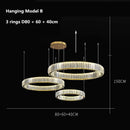GobekUsa Crystal LED Chandelier: Modern Steel Pendant Lighting for Luxurious Foyer Decor