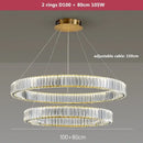 GobekUsa Crystal LED Chandelier: Modern Steel Pendant Lighting for Luxurious Foyer Decor