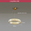 GobekUsa Crystal LED Chandelier: Modern Steel Pendant Lighting for Luxurious Foyer Decor