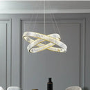 GobekUsa Crystal LED Chandelier: Modern Steel Pendant Lighting for Luxurious Foyer Decor