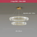 GobekUsa Crystal LED Chandelier: Modern Steel Pendant Lighting for Luxurious Foyer Decor