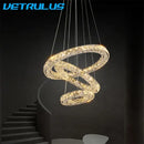 GobekUsa Crystal LED Chandelier Pendant Light for Modern Luxury Living Dining Room Décor
