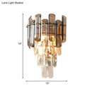GobekUsa Modern Tiered Clear and Smoke Grey Crystal Wall Sconce & Light Fixture