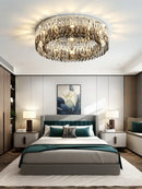 GobekUsa Crystal Chrome Ceiling Lamp - Simple Modern Nordic Living Room Dining Bedroom Lighting