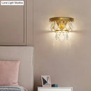GobekUsa Modern Tiered Sconce Light with Cut-Crystal Accents - Sleek Bedside Wall Mount Fixture (2 Bulbs)