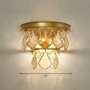 GobekUsa Modern Tiered Sconce Light with Cut-Crystal Accents - Sleek Bedside Wall Mount Fixture (2 Bulbs)
