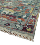 Modern Transitional 8x10 Ivory, Rust, Yellow and Charcoal Serapi wool Area Rug by The Rug Decor
