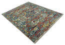 Modern Transitional 8x10 Ivory, Rust, Yellow and Charcoal Serapi wool Area Rug by The Rug Decor