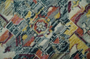Modern Transitional 8x10 Ivory, Rust, Yellow and Charcoal Serapi wool Area Rug by The Rug Decor